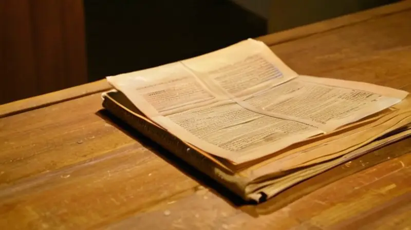 Un periódico de la administración pública española está apoyado sobre una mesa desordenada