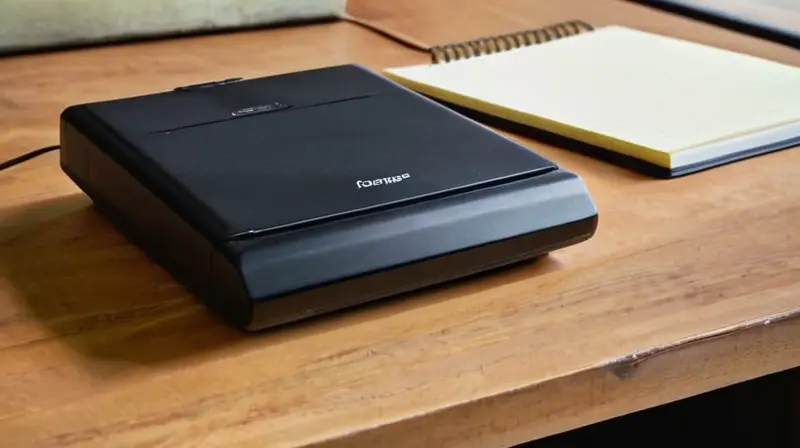Un escáner de documentos se ubica sobre un escritorio vetusto