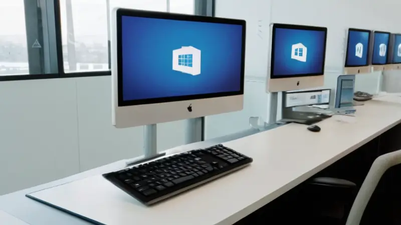 Una computadora ocupa el centro de la escena con un fondo blanco y azul metálico que destaca el título Búsqueda por nombre de ¿Cómo buscar oposiciones en el BOE?