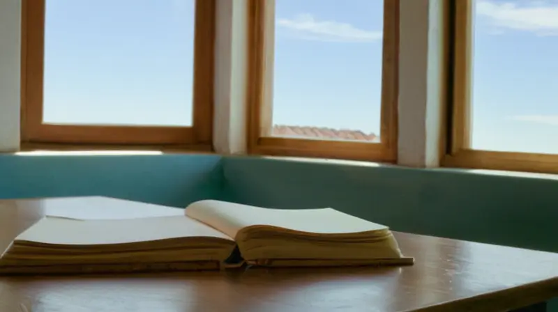 La habitación refleja serenidad gracias al conjunto de un escritorio antiguo, una ventana grande y algunas fotografías enmarcadas