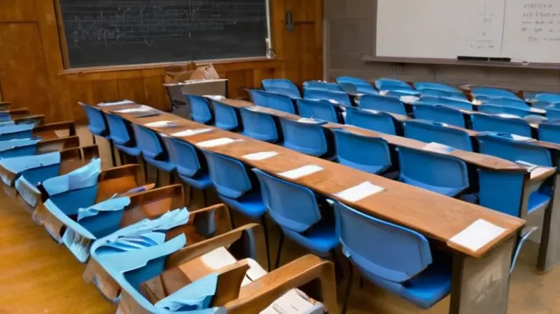Una sala de clase sinuosamente iluminada por la luz azul de las ventanas se llenaba de estudiantes graduados observando fijos un tablero cubierto de ecuaciones