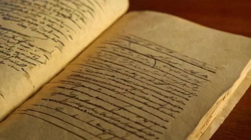 La biblioteca de un profesional está saturada con papeles y objetos viejos, incluyendo libros desgastados y elementos de escritura sufriendo el paso del tiempo