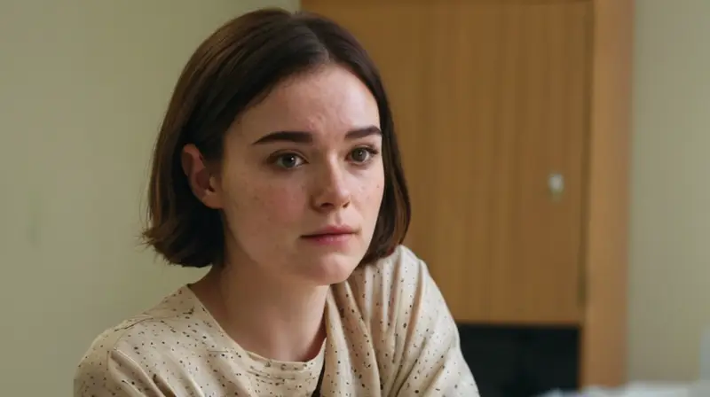 La joven paciente se encuentra en la cama del hospital con su pareja apoyado en el lateral de la cabecera