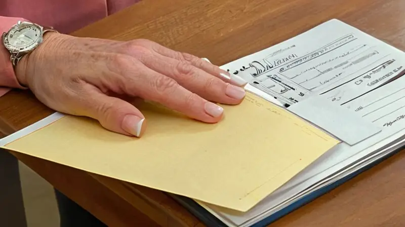 Una mujer adulta revisa un documento en su oficina