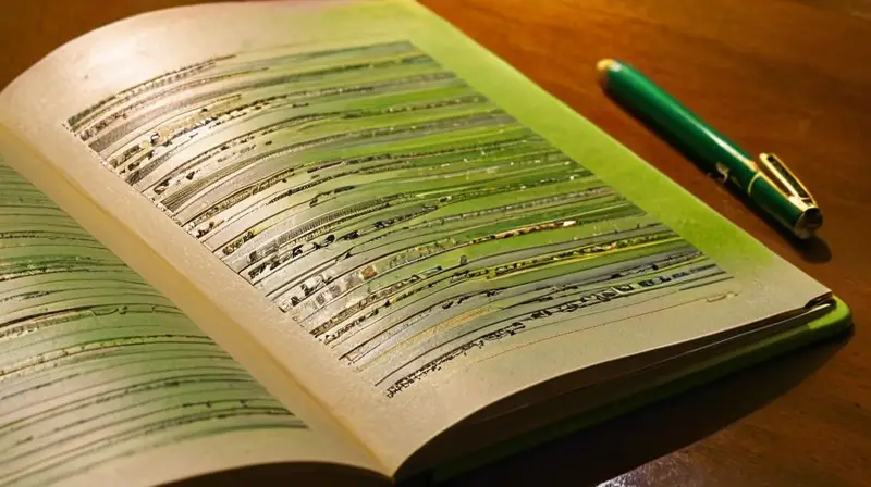 Un libro antiguo y desgastado reposa sobre un escritorio oscuro, rodeado de materiales escolares bajo una luz fuerte que ilumina su superficie imperfecta