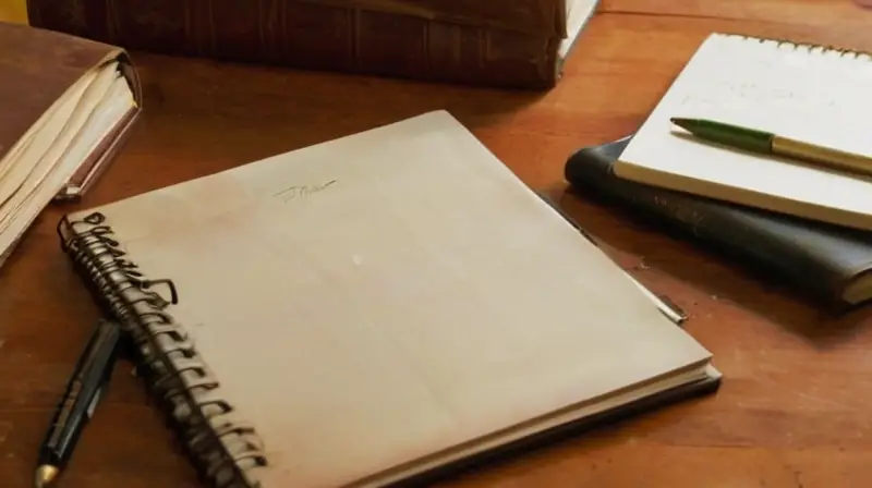 Un joven adulto estudia intensamente frente a su escritorio desordenado