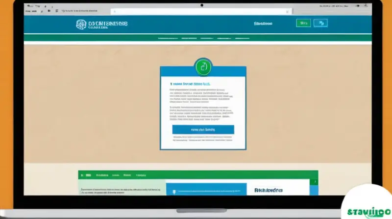 La pantalla del computador muestra un sitio web azul con logo verde en la esquina superior izquierda, donde se exponen cambios en el proceso de exámenes para 2025
