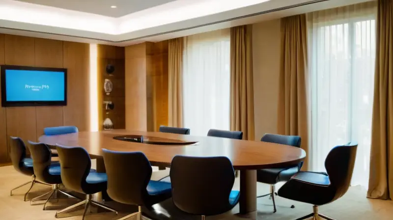 La sala de conferencias es un espacio sencillo y elegante