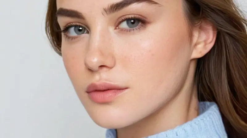 Una persona sentada en frente de un fondo blanco con una expresión neutra y ropa casual