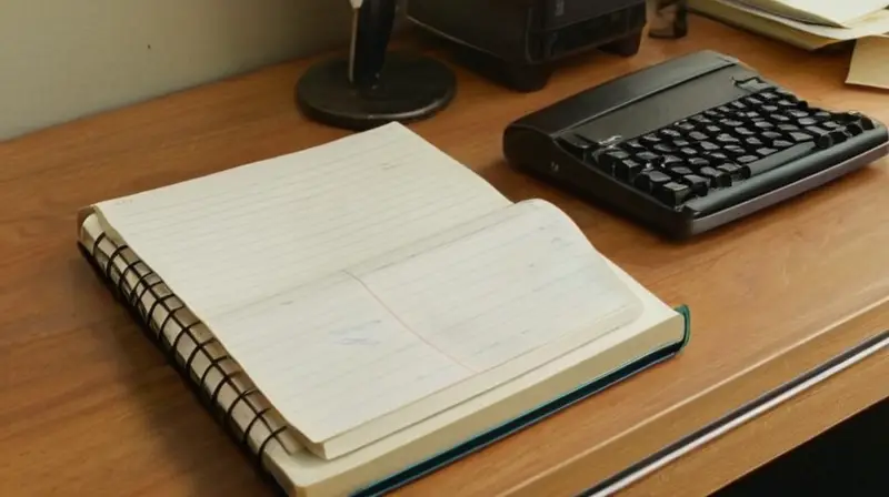 El entorno del escritorio es iluminado por una luz artificial y muestra varias herramientas de trabajo y materiales alrededor de un papel de fondo con textura ligeramente rugosa