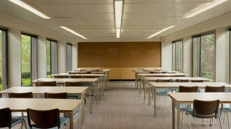 Una gran sala de examen llena de muebles y luminarias se exhibe con una luz que ilumina toda la habitación