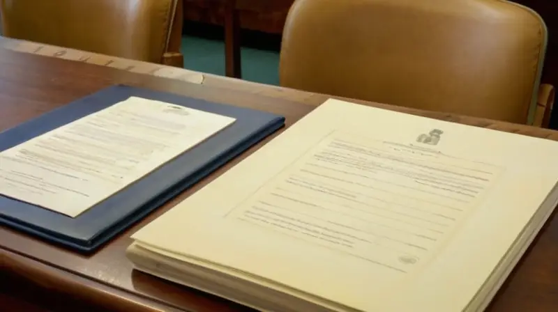 Un escritorio clásico con papel plegado, libros y sillas es el escenario de un trabajo tranquilo en una oficina gubernamental