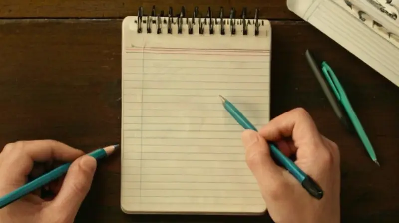 Un escritorio desconcharrido con papeles y objetos diversos