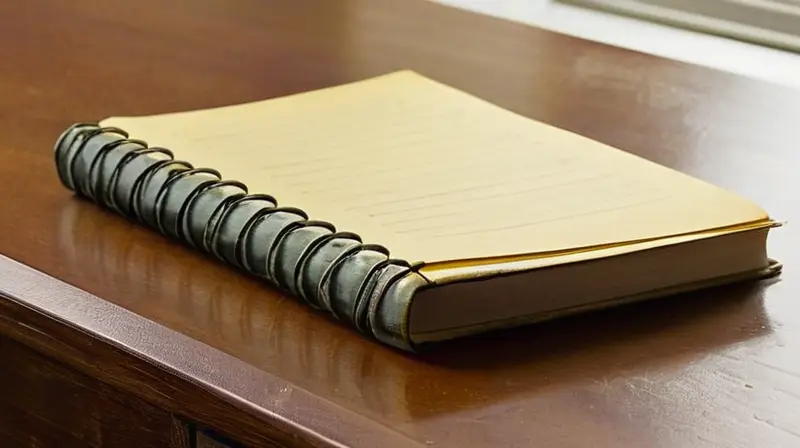 Una mesa antigua rodeada de libros y notas, iluminada por la luz natural que entra a través de una ventana cercana