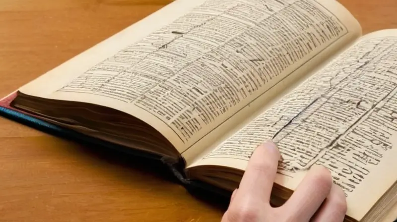 Un libro viejo de tamaño pequeno con cubierta de papel descolorida y contenido educativo impreso en negro y azul