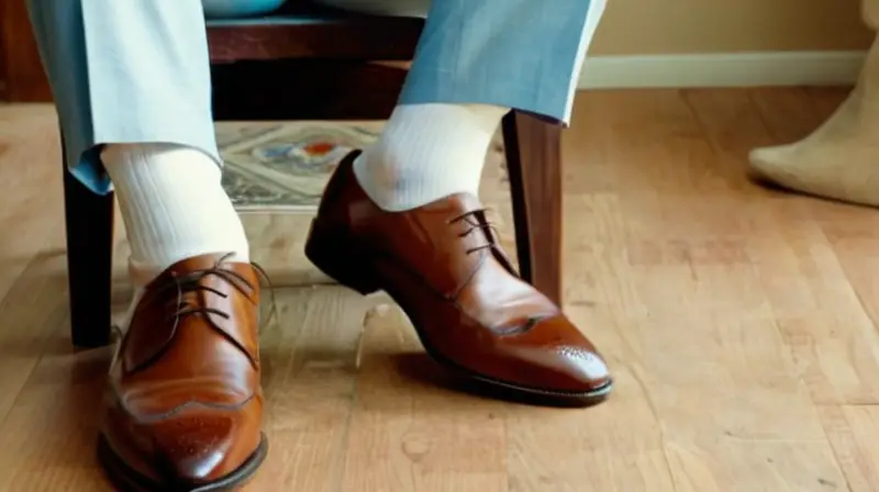 Una persona adulta sentada en un sillón de cuero