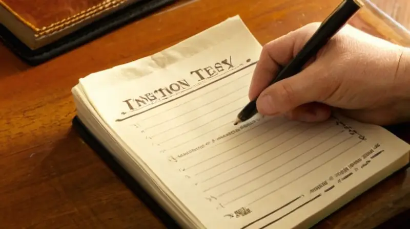 Un examen tiene lugar en una mesa de madera con luz suave del amanecer