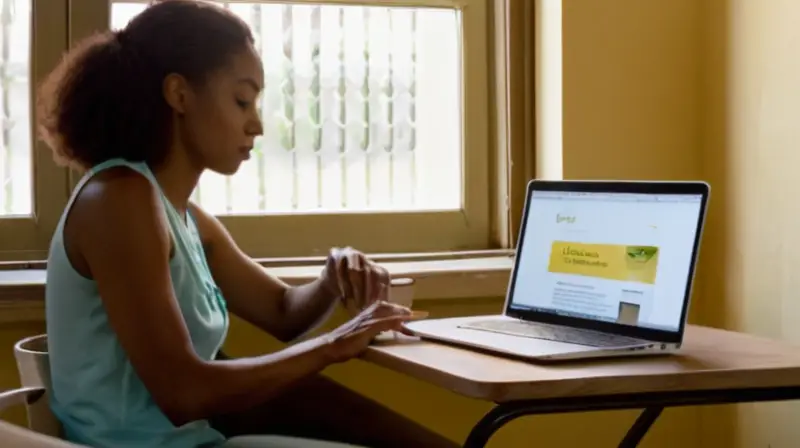 Una mujer estudia y prepara para la oposición de enfermería en su habitación