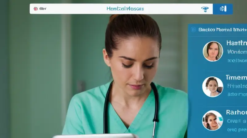 La imagen muestra un fondo desenfocado de una pantalla de computadora con el título Salud Canaria en el centro