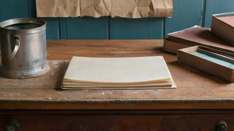 En una mesa con un fondo azul claro